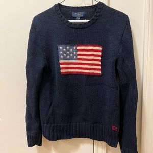 Ralph Lauren Boys XL American Flag Sweater fits women’s XS and S too!